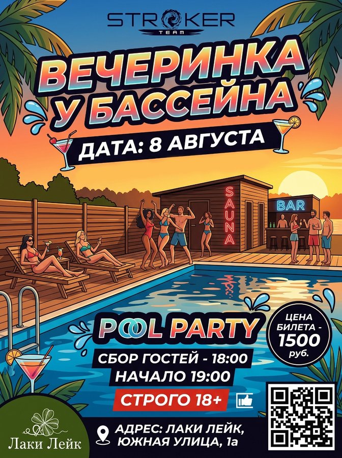 Вечеринка у бассейна от STROKER в Лаки Лейк - изображение 1