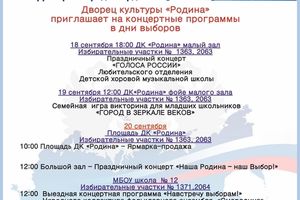 Концертные программы в дни выборов в Бердске
