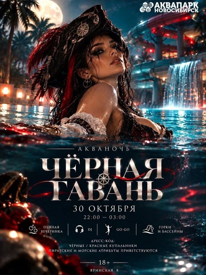 АКВАНОЧЬ ЧЁРНАЯ ГАВАНЬ — ХЭЛЛОУИН В АКВАПАРКЕ - изображение 1